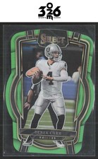 Derek Carr 2022 Panini Select Neon Green Prizm Die Cut #248 #/299