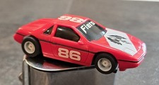 VINTAGE TYCO PONTIAC FIERO  86 HO SLOT CAR W CHASSIS RUNS RED WHITE COOL
