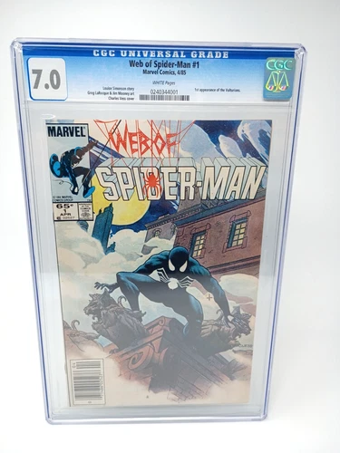 1985 Marvel Comics Web of Spider-man #1  CGC Graded 7.0