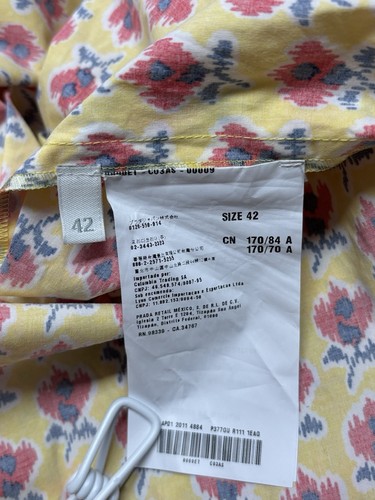 Vtg Prada Yellow Floral Print Dress IT42 - Picture 7 of 11