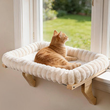 Cloud Cuddle Cat Window Perch Hammock Wood Metal Frame Large Cushion Bed Seat