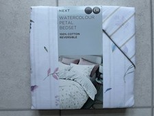 Next Watercolour Petal 100% Cotton Reversible Double Bed Set - New