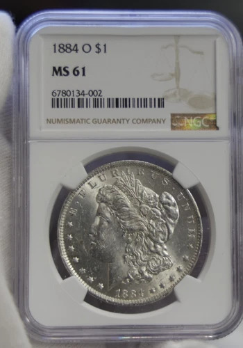 1884 O US Morgan Silver Dollar $1 NGC MS61