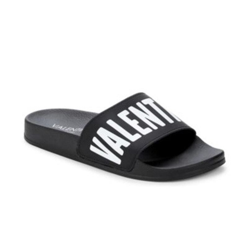 Valentino Eros Black Logo Slide Sandals Size 10 NIB Made in Italy Vlogo Signature Slide Sandal In Calfskin 20mm for Woman in  main image 3