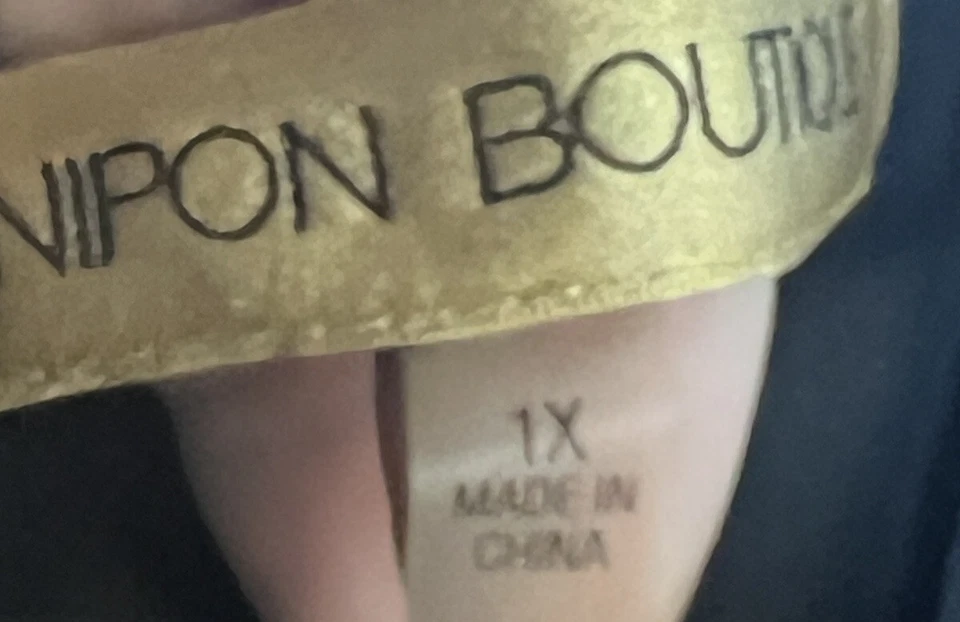 Женщин черный с подкладкой сетки золотой акцент без рукавов Топ Nipon бутик размер 1 X - Изображение 3 из 4