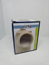 RSVP Ivory Stoneware Salt Pig Salt Cellar/Keeper with Ceramic Spoon Holds 6 oz.