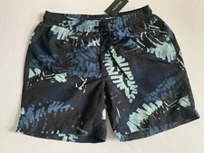 Vestige Men s Swim Trunks Graphic Board Shorts BLUE Black Print Sz XXL NWT