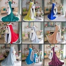 Christmas Satin Cloak Winter Faux Bridal Cloak Women s Wedding Hooded Coat