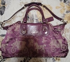 Coach Ashley Horse Carriage Logo All Over Print Signature Handbag Purse/Handbag
