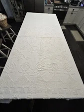 VTG Bates George Washingtons Choice Chenille Hobnail Bedspread Ivory Full/Queen
