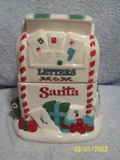 Letters To Santa Cooke Jar New No Box Or Tag 7.5" X 9" New Flaw See Description