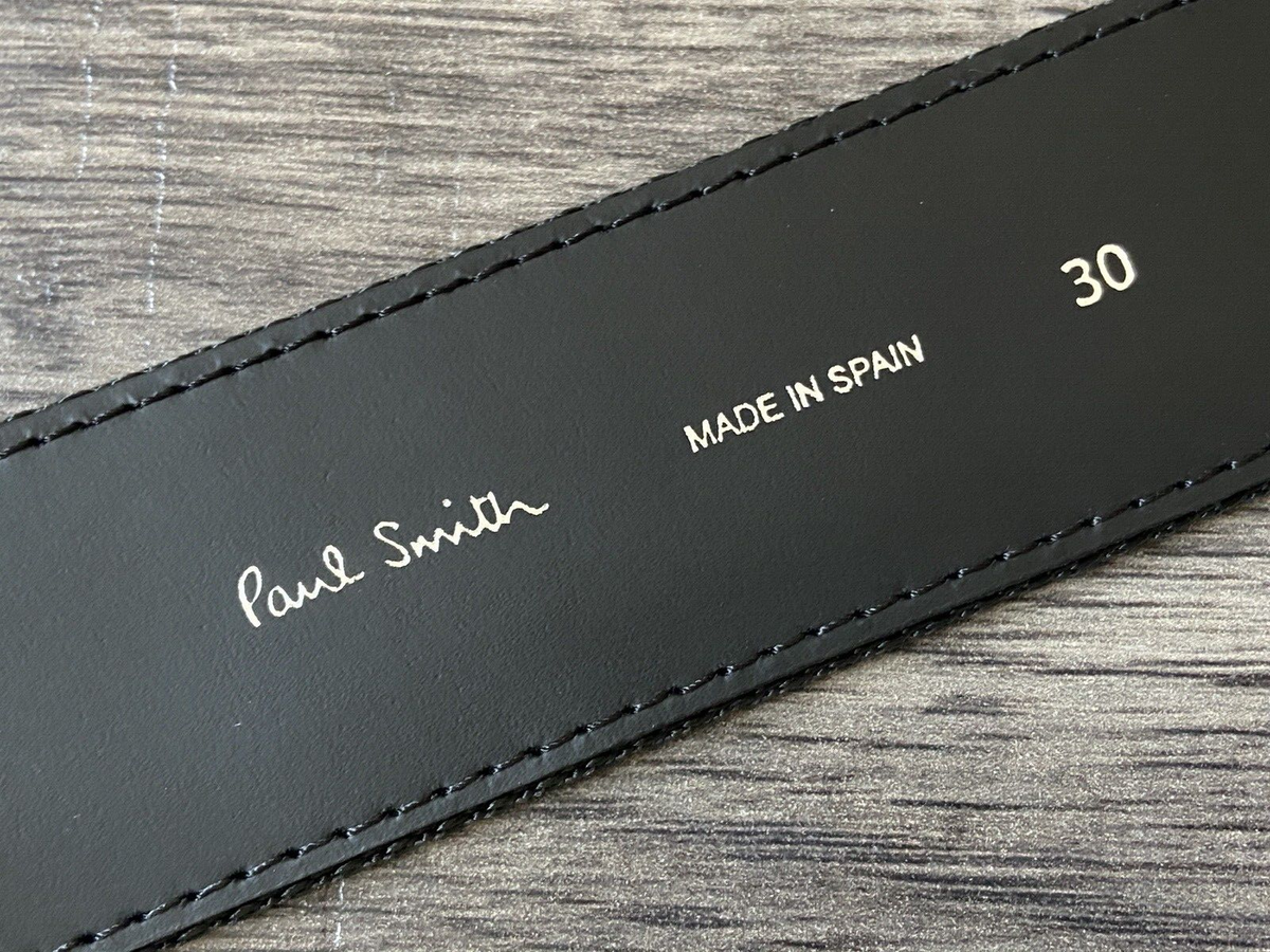 Ceinture Paul Smith TEINT 30 - Cuir Noir Fait Main En Italie, Neuve Avec étiquettes, Très Rare
