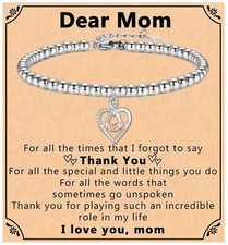 Mothers Day Jewelry Gifts for Mom, Silver Mom Infinity Heart Women Bracelets ...