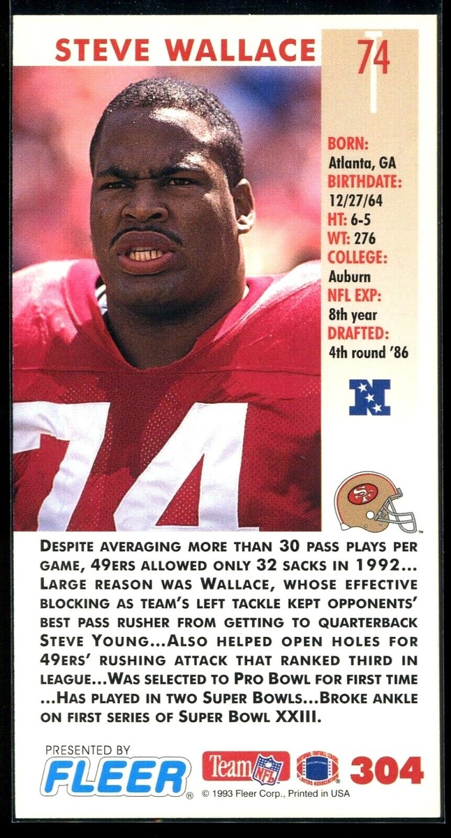 1993 Fleer Game Day Football Steve Wallace #304 San Francisco
