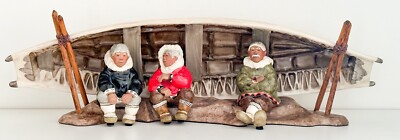 1963 C Alan Johnson Whale Feast Scene - Extremely Rare Inuit Figurine AA9