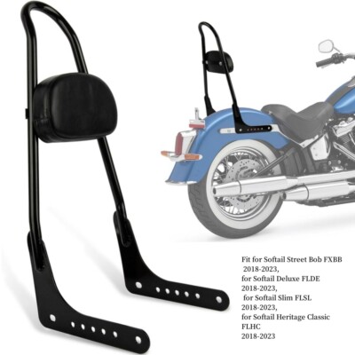 Schwarze Sissy Bar Rückenlehne für Harley Softail Street Bob FXFB 2018-2023