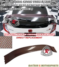 Fits 17-21 Civic 5dr Type-R OE-Style Rear Mid Blade Spoiler Wing (Red Carbon)