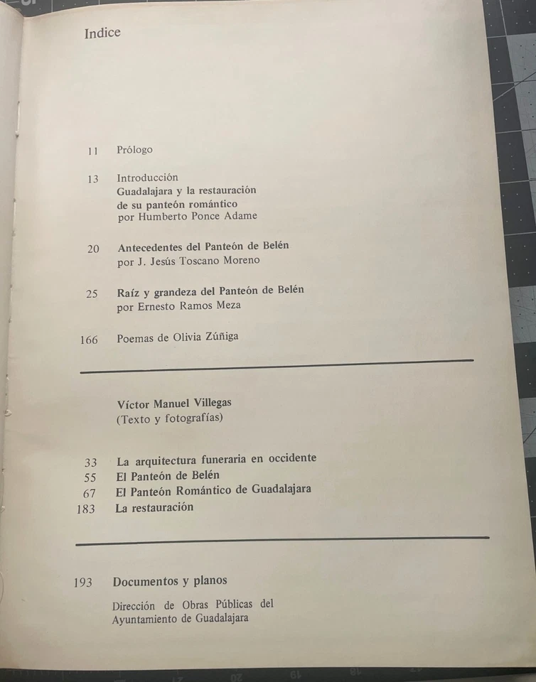 El Panteon Romantico de Guadalajara Book 1969 Victor Manuel Villegas 1st Ed HB - Image 4 of 4
