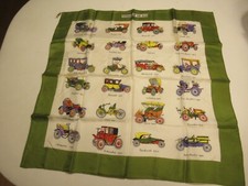 Vintage KREIER Women's SILK Scarf "Veterans of the Road" - Vintage Cars 27"x27"