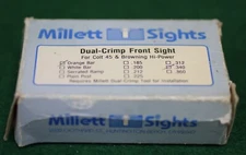Millett Dual Crimp .340 Colt 1911 Browning Hi-Power Front Orange Bar Sight