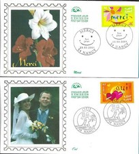 3379/80 +  FDC 2 ENVELOPPES  1er JOUR  CEF   MERCI + OUI