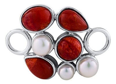 .925 Apple Coral & Pearl Apple of My Eye Red Coral Clasp for Lestage