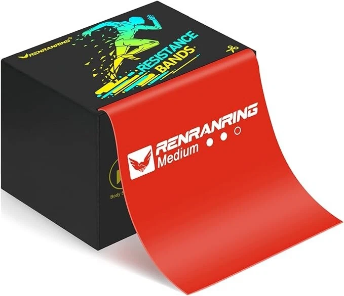 Renranring 6" x 25 Yard Non Latex Resistance Band - Medium - Red