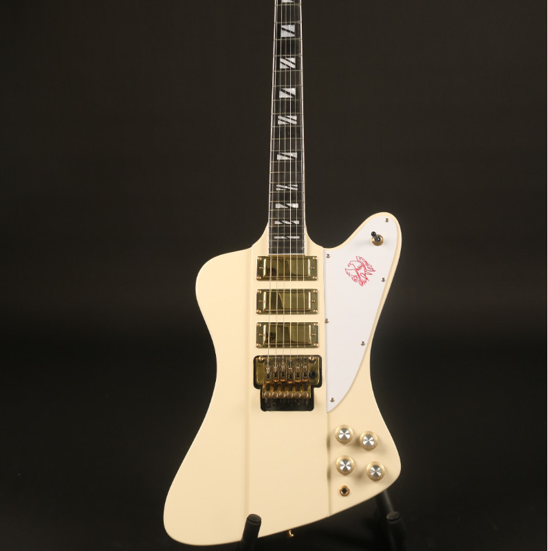 Custom Firebird Electric Guitar 3H Pickups Gold Hardware Cream  Free Shipping