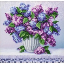 Bead Embroidery Kit Lilac Flowers Bead needlepoint Beadwork DIY VDV