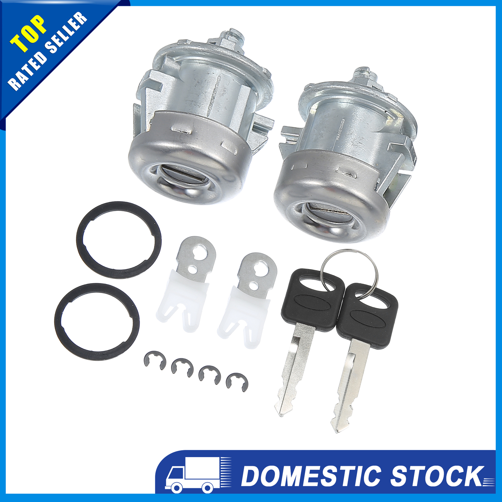 Pack of 2 for Ford F150 F250 Door Lock Cylinder Tumbler w/ Key No