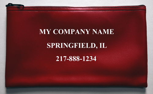 Custom Vinyl Hot Stamped Personalized Business Money Deposit Bank Business Bag - Picture 2 of 5