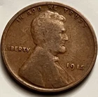 1915 Lincoln Wheat Cent Philadelphia AG-G Reverse Gouge Circulated Penny BN950