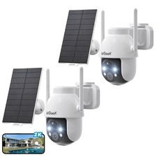 2PCS Wireless Outdoor Solar Security Camera Home Wifi Battery PTZ CCTV System,UK