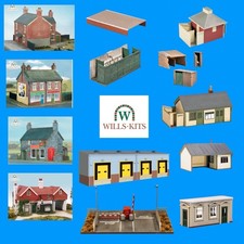 OO Gauge Wills Model Railway Building Kits, Plastic Sheets Fence House Depot Etc