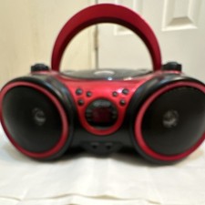 Jensen A1320 CD Boombox AM/FM Radio AUX Headphone Jack Red/Black Open Box