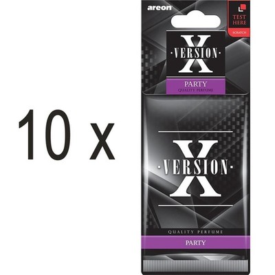 Air Freshener 10 X AREON X Version Party Aromatic Tree Car Scent Pe