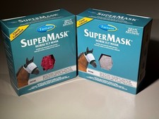 Farnam SuperMask Horse Fly Mask Foal Pony 2-Pack Maroon / Gray NIB Classic