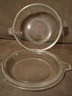 Vtg "Pyrex #019" Clear Glass 20 Oz COVERED DISH  with Lid and Handles USA NICE