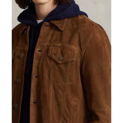 $998 NWT POLO RALPH LAUREN Men's Iconic Goat Suede Leather Trucker