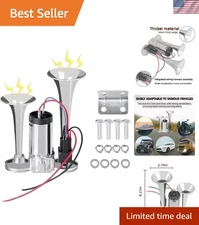 600DB Dual Trumpet Electric Air Horn with Compressor - Versatile Vehicle Fit