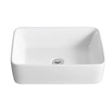 Rectangular Vessel Bathroom Sink White Vitreous China Modern Spacious 19" x 15"