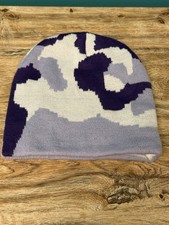 Beanie Toque Winter Hat Knit Camouflage Purple White NICE CAPS 4-14 YO Kids