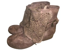 Not Rated Crunchy Crunch Boots Ankle Bootie Brown Lace Women Size 9