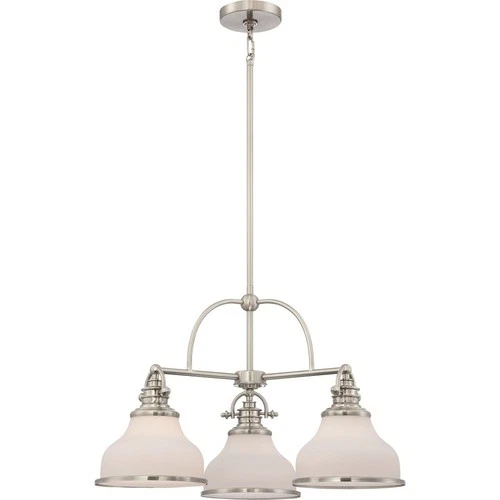 Grant Chandelier 3 Light-Brushed Nickel Finish    -Traditional Installation - Picture 1 of 12