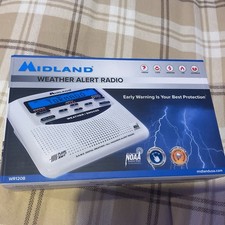 Midland WR120B All Hazards Weather Alert Radio LCD with Alarm Clock SAME White