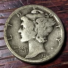1926-D Mercury Dime 90% U.S. Silver Coin 10c KM 140 Lot C12-129 Low Mintage VG-F