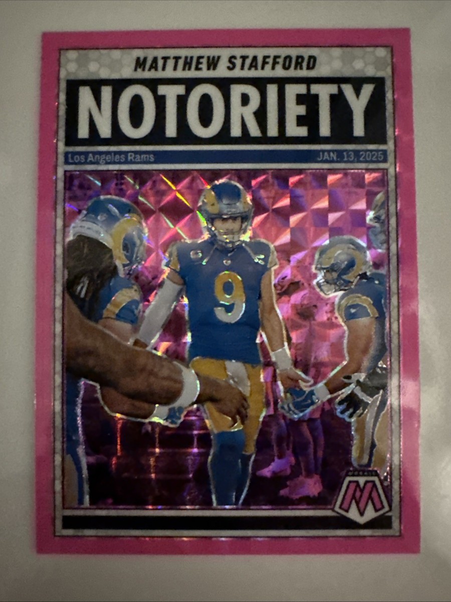 【激レア】Mosaic Euro ／アンスファテイ　ステンドグラス Matthew Stafford 2025 Panini Mosaic - Notoriety Mosaic Pink