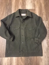 C C Filson Coat Style 85 Men's Size 46 Green Button Up Heavyweight Wool Vintage
