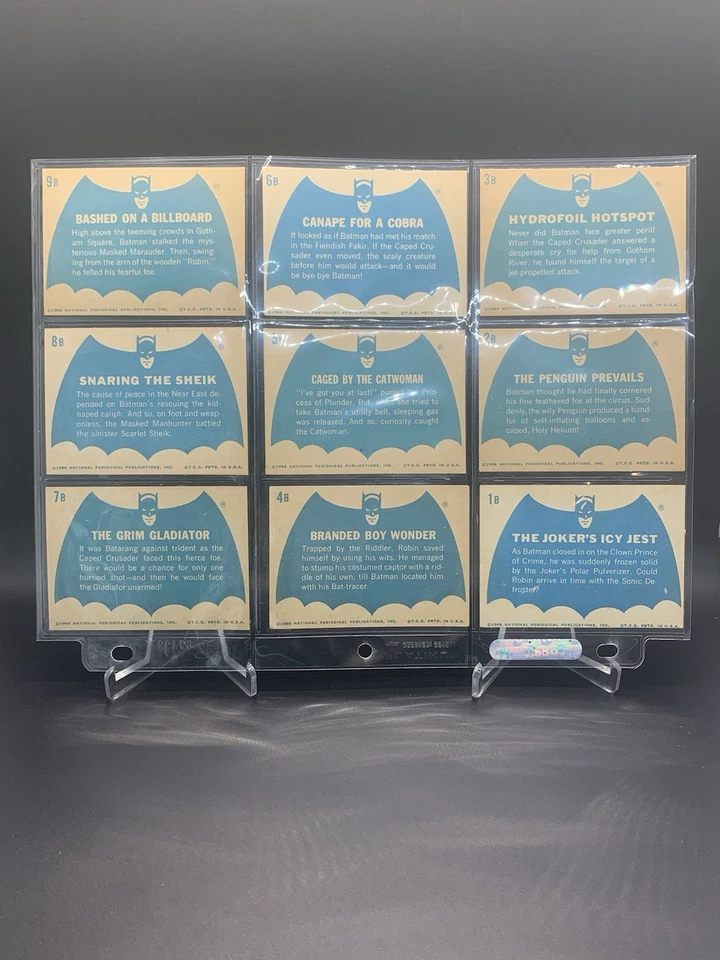 1966 Topps USA Batman Blue Bat Cowl Back Rare  Complete 44 Card Set EX/MT - Image 2 of 4