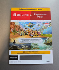 Nintendo Switch Online Expansion Pack Individual Membership 12 Month Key Card